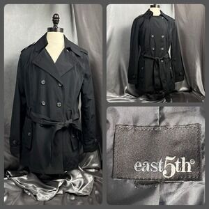 East 5th Womens M Belted Trench Coat Double Breasted All Weather‎ Spring Fashion